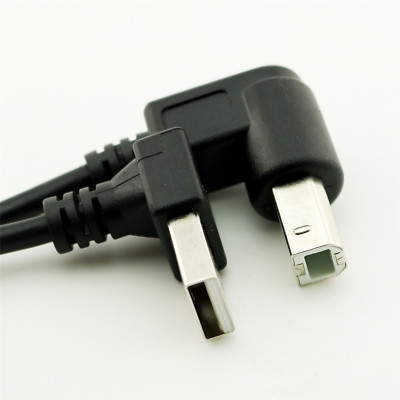 USB 2.0 A Male UP Angle to B Male UP Angle 90 Degree Cable for Printer Hard Disk