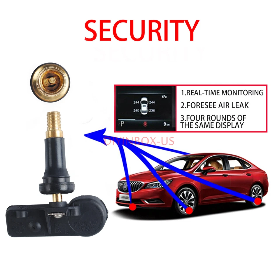 Set (4) OEM Tire Pressure Sensor TPMS 315MHz for Jeep Dodge Chrysler 56029479AB Foto 3 de 4