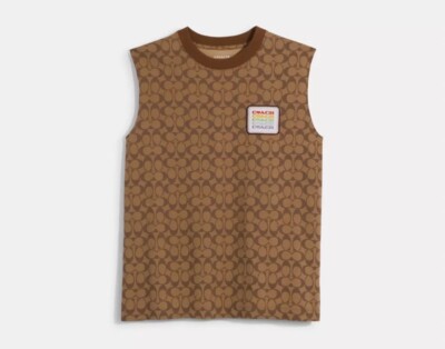 Coach Monogram Men s Signature Rainbow Graphic Patch Tank Top Med