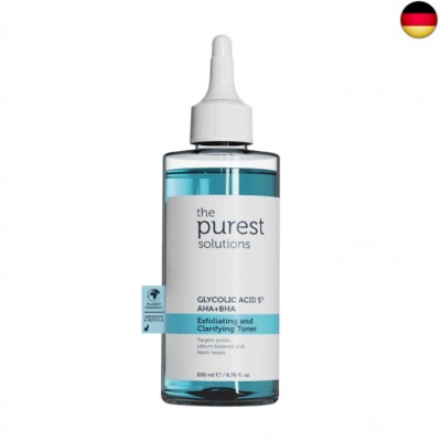 The Purest Solutions Peeling & klärendes Gesichtswasser (Glykolsäure 5% AHA + B