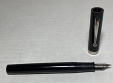 Vtg 1980s Sheaffer No Nonsense Black Fountain Pen Italic Fine Nib Made In USA