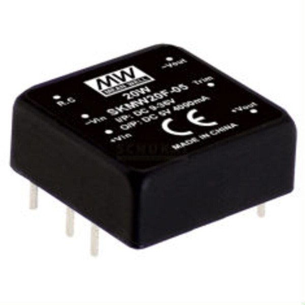 Meanwell SKMW20F-15, Dc Dc-Wandler, 9-36V:+15V 1330Ma 20W-image