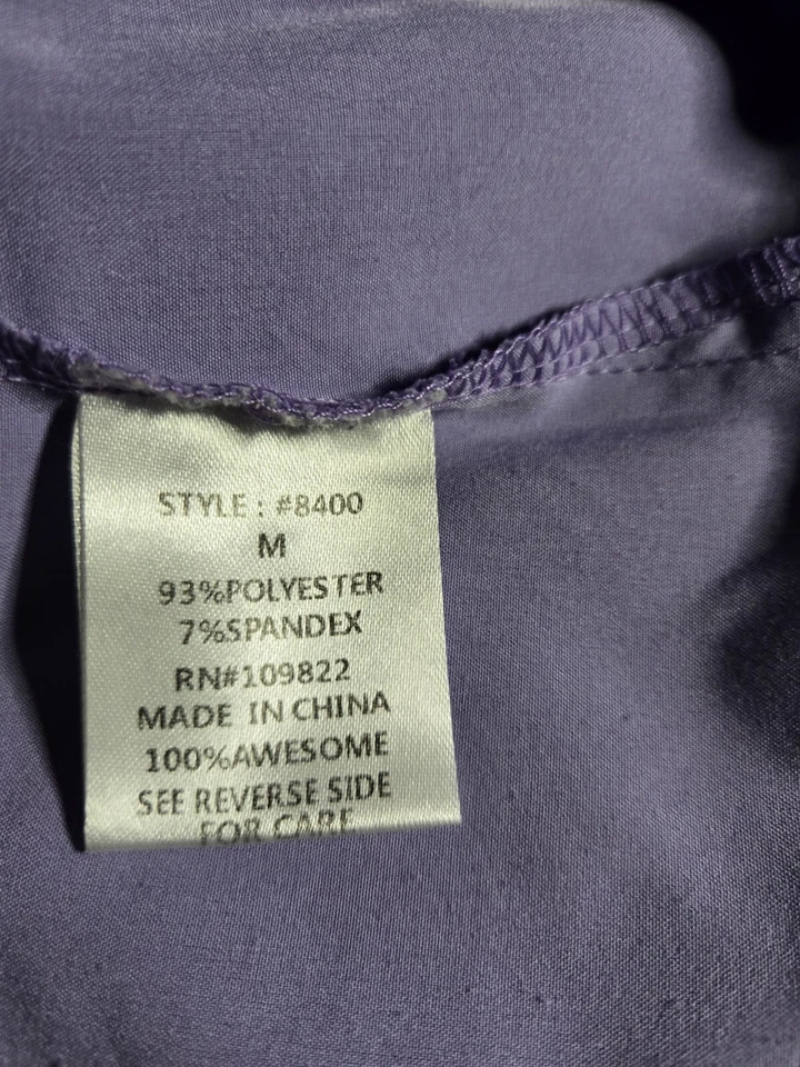 NATURAL UNIFORMS-COOL STRETCH Scrub Top size M-LAVENDER V-Neck-Chest 21.5"/L 26" - Image 4 of 4