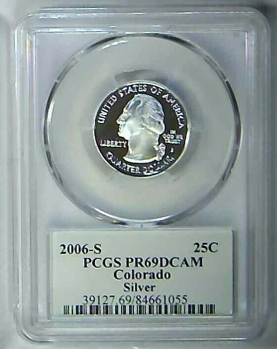 2006-S 25C State Quarter Colorado PCGS PR69 DCAM 90% Silver 22ltac0108 - Image 2 of 2