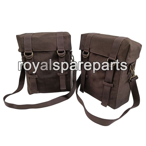 Compatible Para Real Enfield Classic 350 Café Marrón Militar Pannier Bolsas & - Imagen 3 de 6