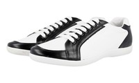 Prada Leder Offshore Linea Rossa Sneaker - 4E2439 Weiss Schwarz Neu - 7,5 41,5