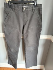 Carhartt rugged flex Relaxed Fit Duck Double Utility Work Pant 32x30 Grey Read