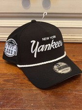 New York Yankees Hat Cap Black A-Frame SnapBack Adjustable 9FORTY Stadium Patch