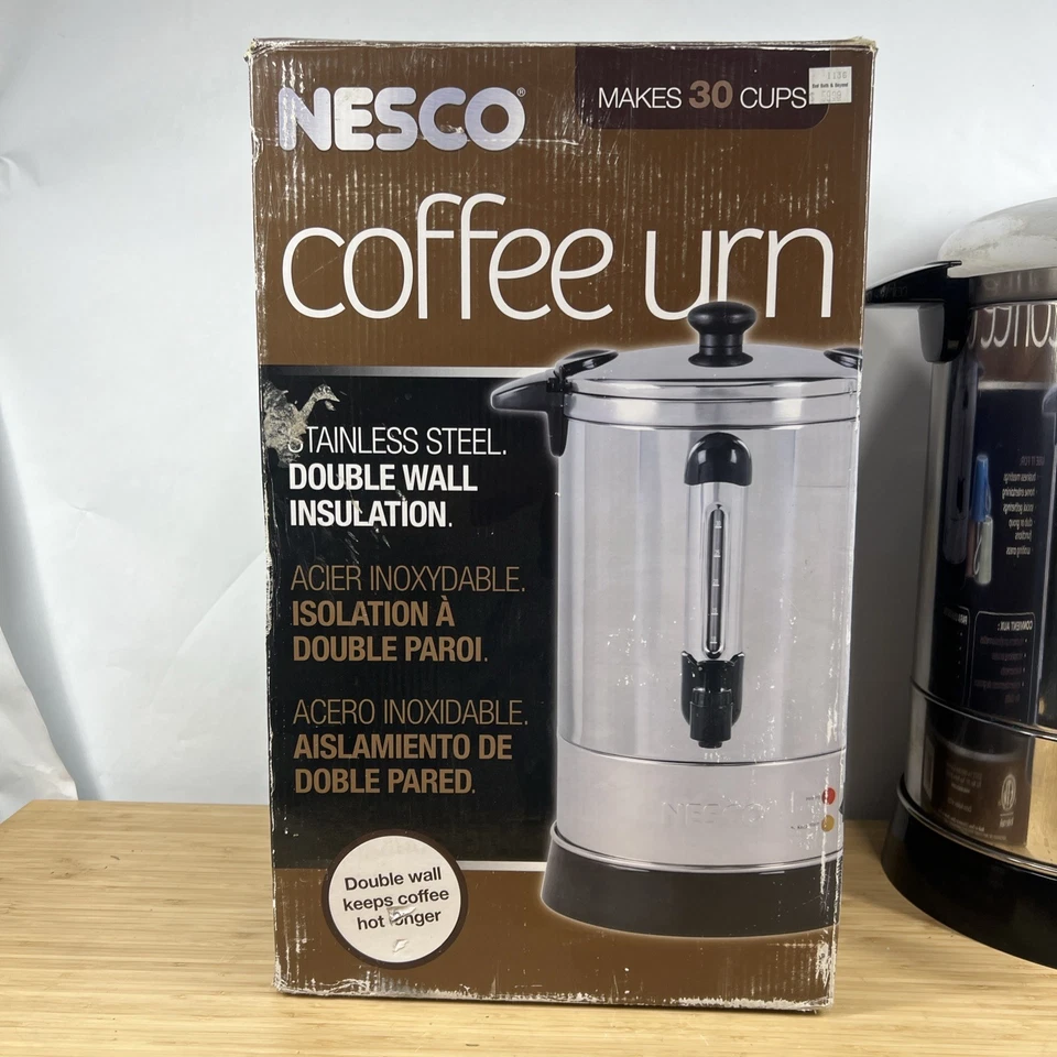 Nesco Stainless Steel 30 Cup Coffee Urn. Tested & Works. - Image 2 of 4