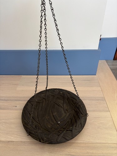 VINTAGE CAST IRON BIRDBATH - HANGING OR STATIONARY - DRAGONFLY & LEAF DESIGN !!!