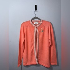 Talbott Travler VTG women  s coral button down embroidered cardigan size 40 10 