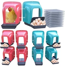 Nesting Boxes for Chickens -10 Pack Roll Away Nesting Boxes Chicken Coop w/perch