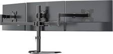WALI Triple Monitor Stand Free Standing 3 Screens up to 27" VESA Black