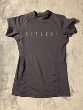 RIP CURL Women's Short Sleeve Rashguard GOLDEN RAYS UV Surf Black Size 10 M 