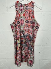 Boutique Size M Red Floral Sleeveless Knee Dress Lightweight Summer Holiday