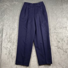 Vintage Lauren Ralph Lauren Pants Womens Sz 6 Navy Blue Pleated Worsted Wool USA