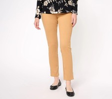 Denim  Co. Signature Knit Easy Flex Twill Regular Slim Straight Pant Camel M Ne