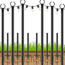 6 Pack String Light Poles, Outdoor String Lig...