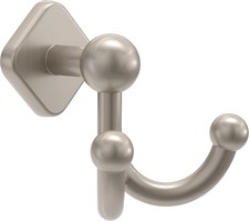 Gainesville 1-Pack Towel Hooks Satin Nickel Double Bathroom J Hooks Wall Mount