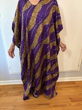 Women  s One Size Multi-Color Striped African Kaftan Dress W Scarf-maxi