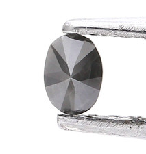 Kostüm Natürlicher Diamant Black Diamond Ovale Form Brilliant Schliff 4x3 MM
