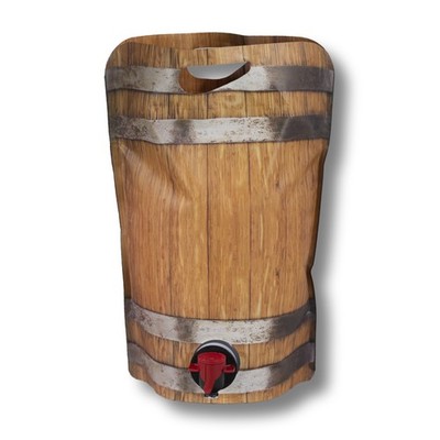 Standbodenbeutel Bag in Box Beutel Saftbeutel 3 Liter Saft Wein Holzfass Motiv