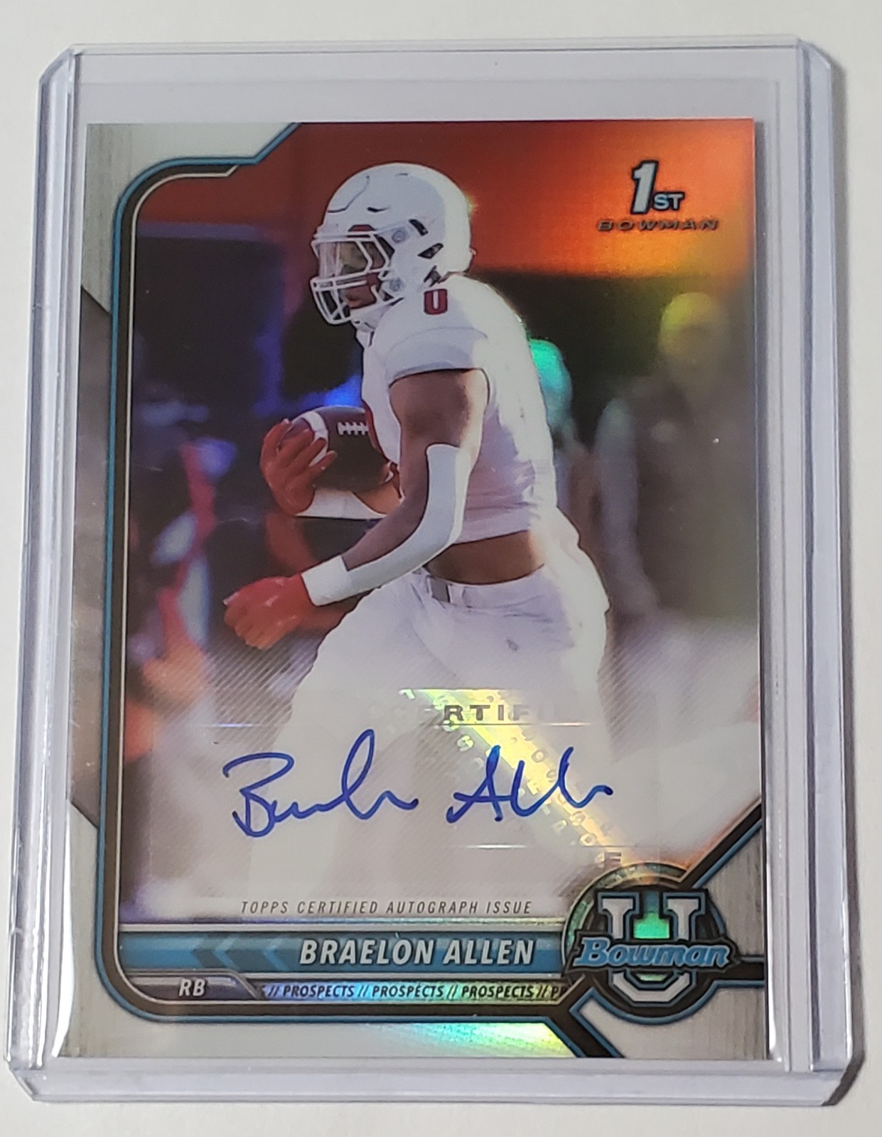 2021-22 Bowman Chrome University Braelon Allen 1st Refractor Auto #BCPA-BA