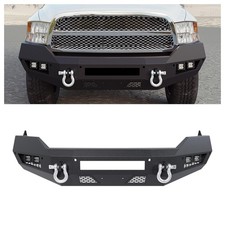 Front Bumper 13-18 Dodge Ram 1500 19-23 Ram 1500 Classic Wd-rings 4 Led Black