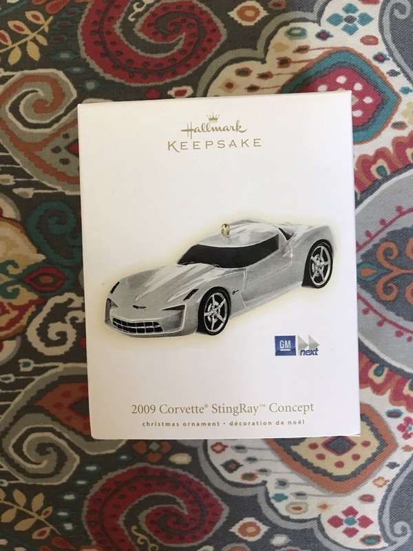 2009 Hallmark Silver Gray Corvette Stingray Concept Keepsake Ornament - NEW