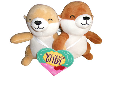 Valentine's Day 8'' Plush Otter Couple NEW ''Made for each Otter'', Frankford