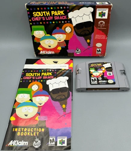 South Park Chef's Luv Shack Nintendo 64 N64 CIB Complete W/ Manual & Poster