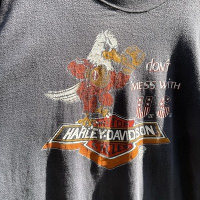 80s VINTAGE HARLEY DAVIDSON BOXING EAGLE T-SHIRT SZ XL DON'T MESS
