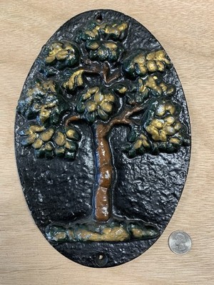 Vintage Metal FIRE MARK Mutual Assurance Tree Plaque FIRE DEPARTMENT