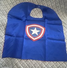 Captain America Blue Cape And Mask Boys Red White Cosplay Costume Dress Up