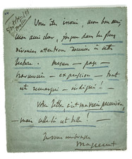 Jules Massenet Handwritten Signed Letter 1893 &ndash; Carte Pneumatique JSA LOA