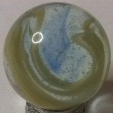 Vintage Vitro Horseshoe Caged Cat s Eye Shooter Marble .86 MINT 925.067