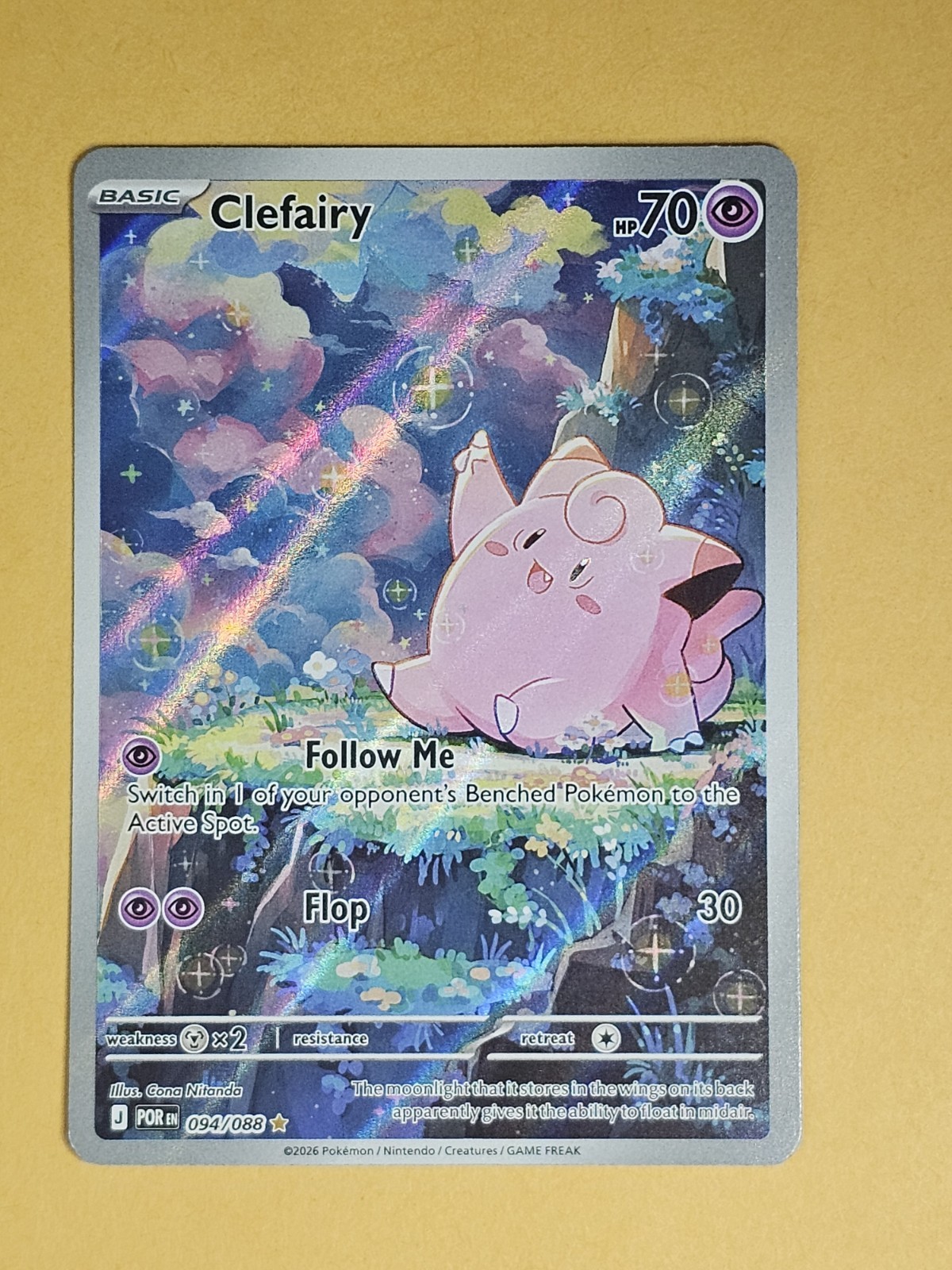 Pokemon Clefairy Illustration Rare Mega Evelution Perfect Order 94/88