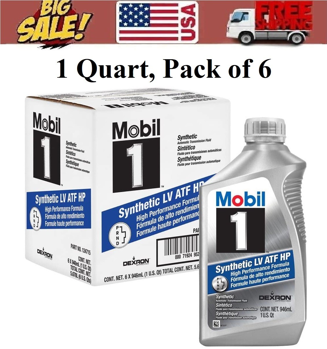 - Mobil 1 Atf Syn Lv Hp, 6 Quart, Authentic, Stock Us-no Imp