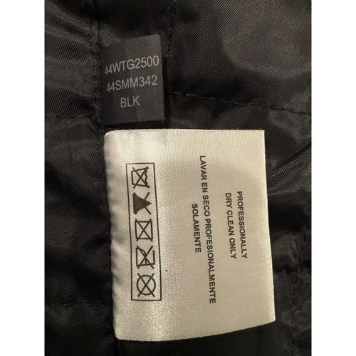 Kenneth Cole Reaction Mens Peacoat Jacket M Black Double Breasted Knit Bib Coat image 8