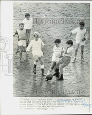 1965 Press Photo Prince Albert of Monaco plays soccer with a group of classmates