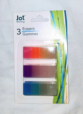 Jot Novelty Multicolor Gradient Block Erasers 3-Pack, Abstract Pattern