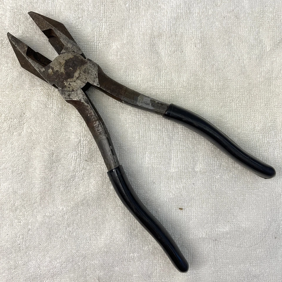 Artesano vintage 8,5 pulgadas Alicates Sidecutting Linesman hechos en EE. UU. 4518 1940s Foto 4 de 4
