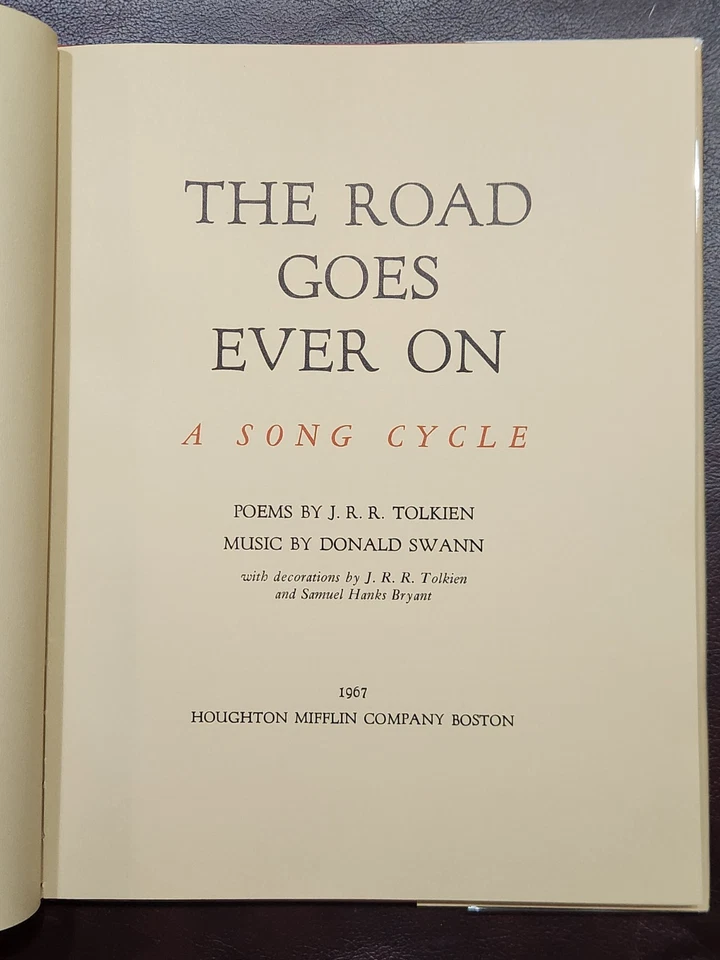 The Road Goes Ever on a Song Cycle ~ J.R.R. Tolkien 1962 hcdj FIRST ED 1st PRINT Foto 2 de 4