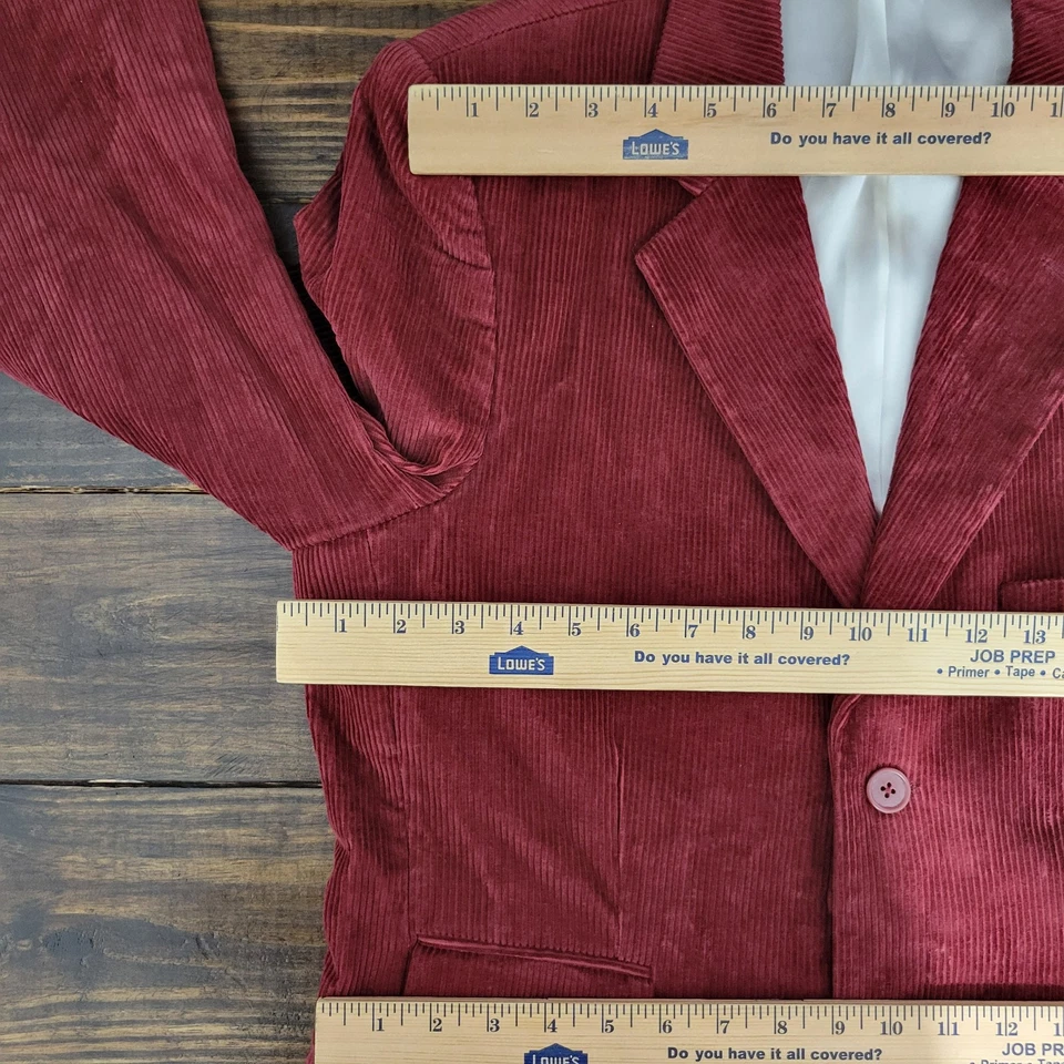 Abrigo Blazer Deportivo de Pana para Hombre Sean John Tres Botones Rojo Talla GRANDE Foto 2 de 4