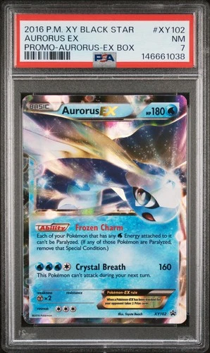 2016 POKEMON XY BLACK STAR PROMO AURORUS-EX BOX #XY102 AURORUS EX PSA 7