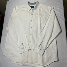 Tommy Bahama Shirt Mens XL White Striped Long Sleeve Button Up Pocket Casual