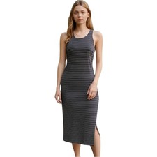Banana Republic Black Striped Ponte Knit Sleeveless Dress Size 6