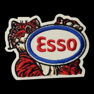 Vintage "Esso" or "Exxon" tiger mascot Patch. Embroidered. Iron On. 3" X 2.5"