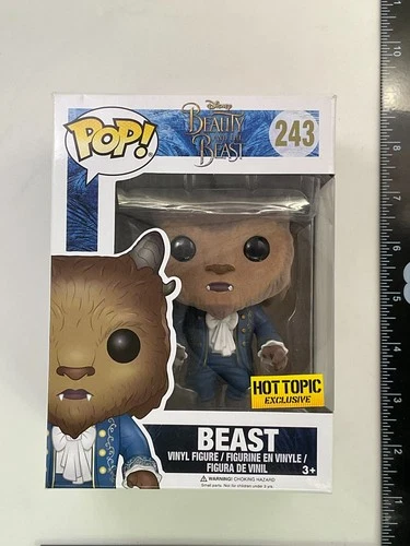 Funko Pop! Disney: Beast #243 Flocked Hot Topic Exclusive Vinyl Figure -CN D4