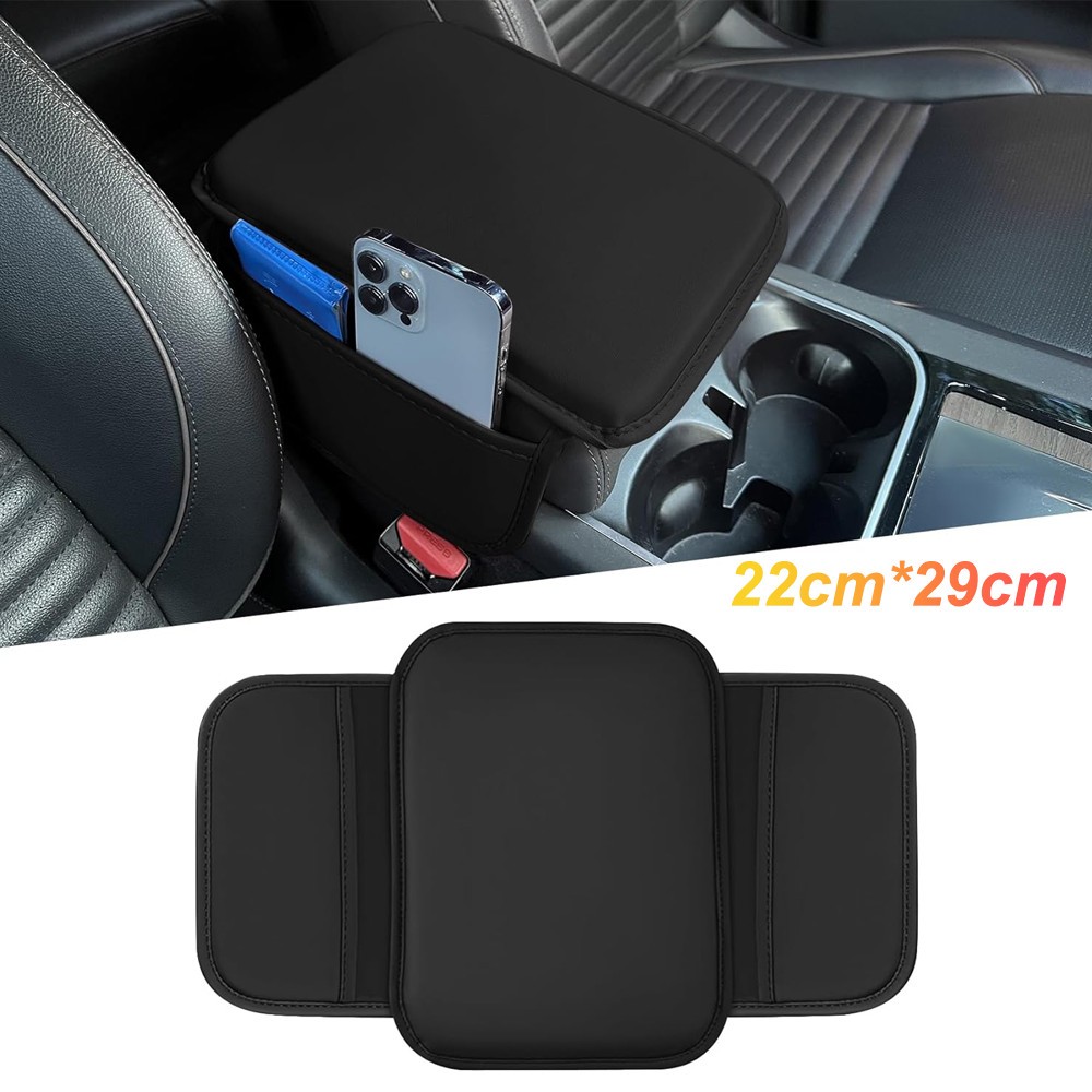 Leather Seat Armrest Cushion Protector Storage Pad For Car Interior Accessories